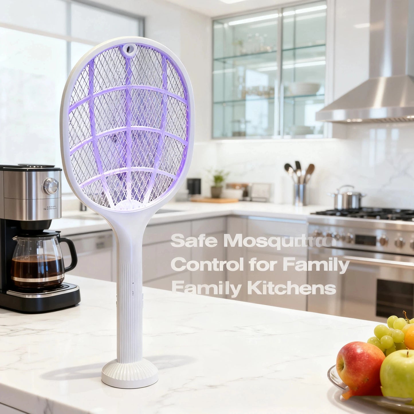2-in-1 Smart Bug Zapper Racket w/ USB Rechargeable