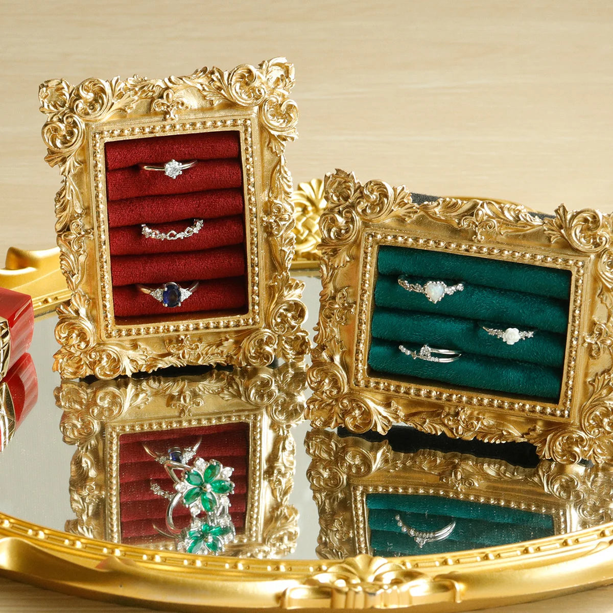 Vintage Gold Ring Display Tray