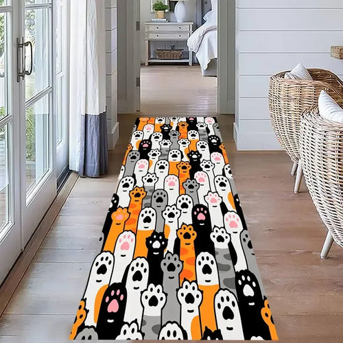Cat Paw Print Runner Rug