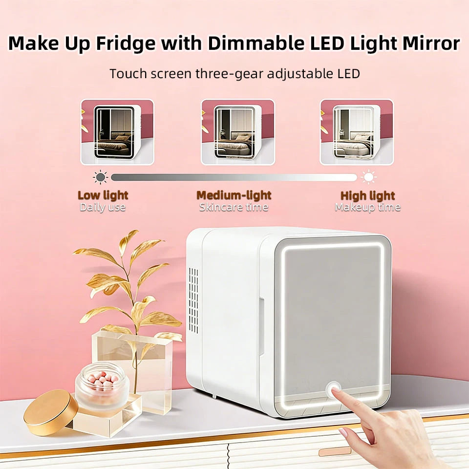 Cooler＆Warmer Fridge With LED Light Mirror