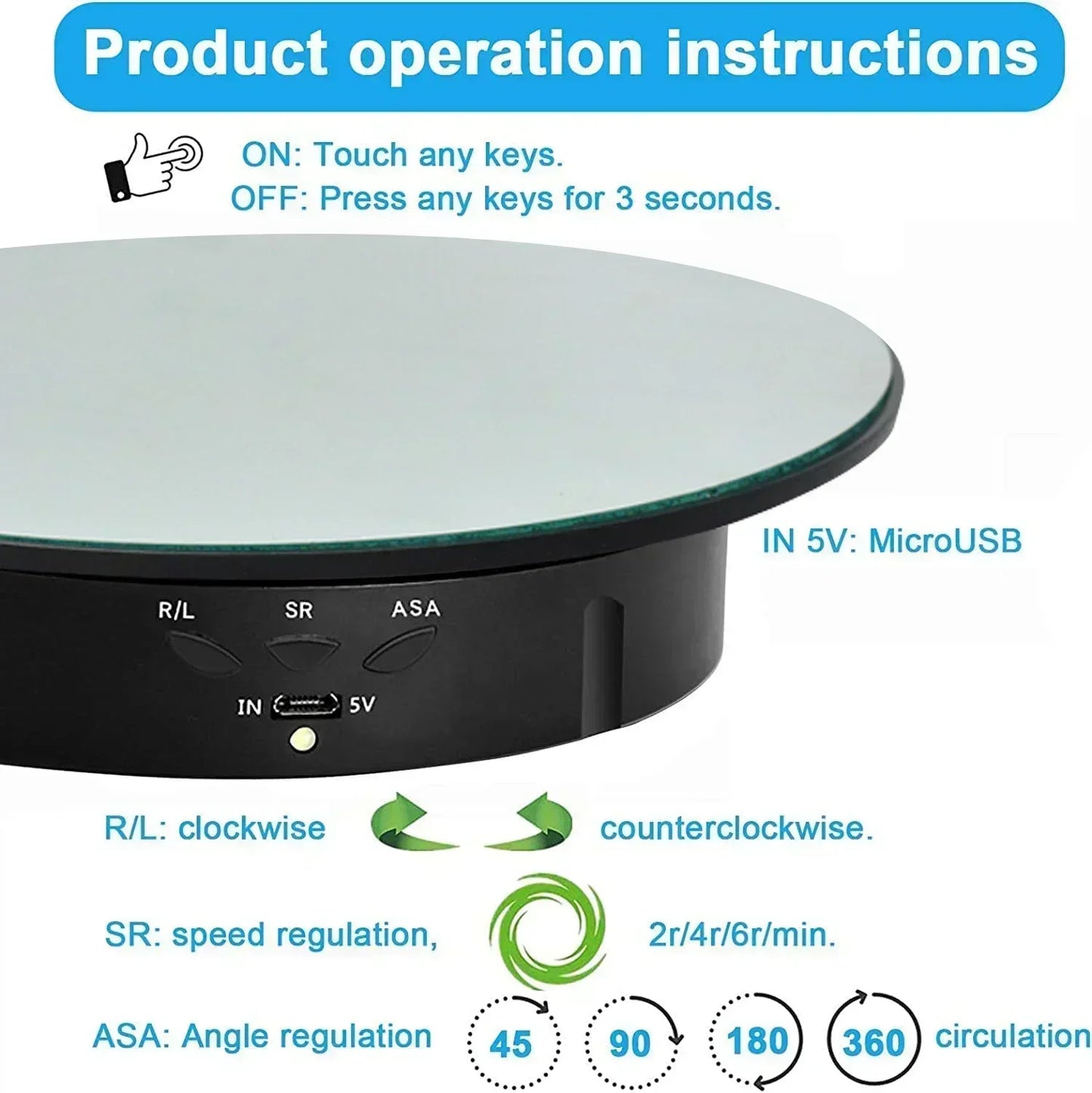 7.87 Inch 360 Degree Electric Rotating Stand