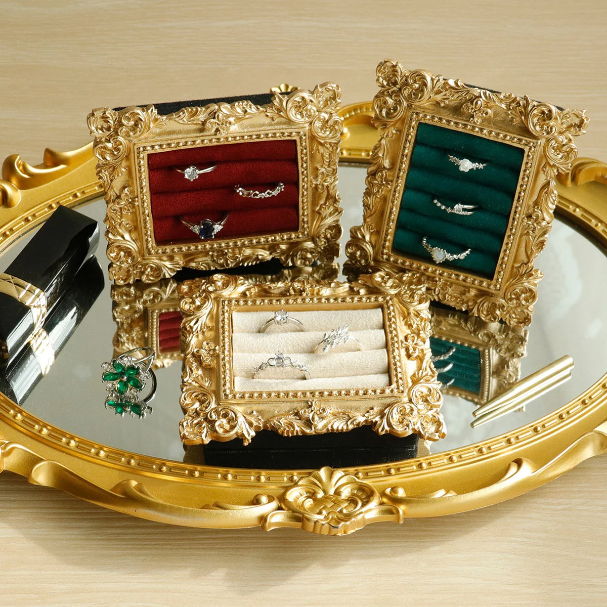 Vintage Gold Ring Display Tray