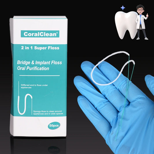 50Pcs Dental Floss Toothpick Water