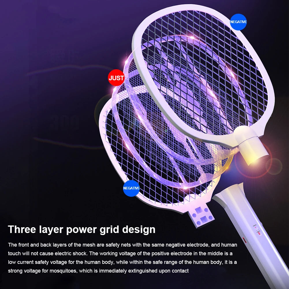 Electric Fly  3000V Bug Zapper Racket 2 in 1