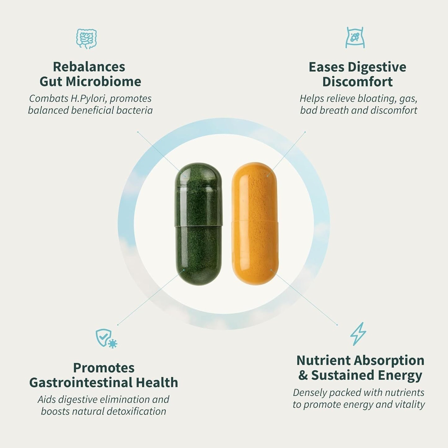 Snap Supplements Gut Health & Organic Spirulina Chlorella